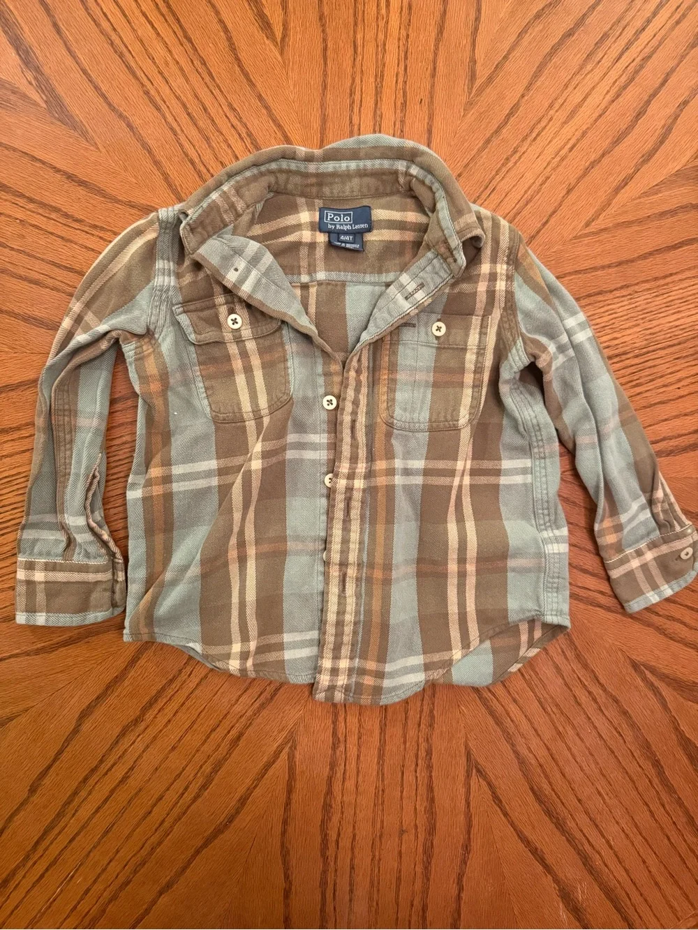 Polo by Ralph Lauren Toddler Plaid Button-Down Shirt in Brown & Light Blue